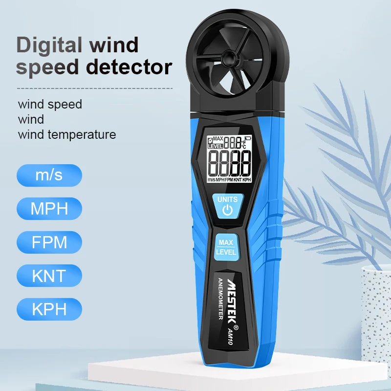 MESTEK AM10 Digital Anemometer Unit Switch Wind Speed Gauge Tester Meter MESTEK AM10 Digital Anemometer Unit Switch Wind Speed Gauge Tester Meter
